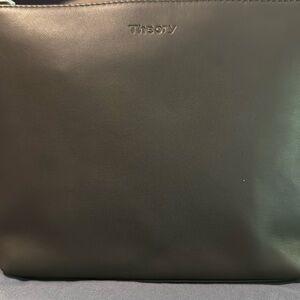 💰SALE NWT Theory Dark Sojourn Washed Leather Pouch/Clutch-Great Gift 🎉